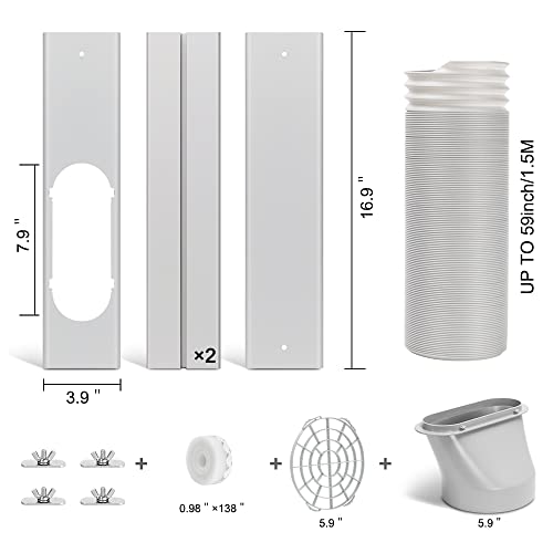 Portable Air Conditioner Window Kit – Universal Seal, 5.9" Exhaust Hose