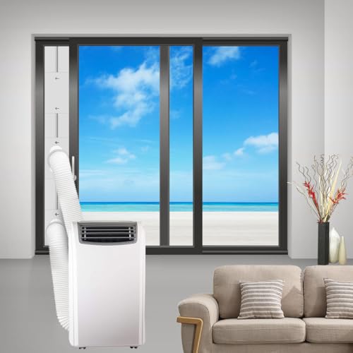 Gulrear Dual Hose Sliding Door AC Vent Kit - Adjustable 25 to 95 for 5.9 Diameter Exhaust and Intake
