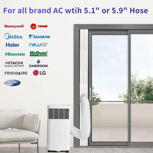 Portable Air Conditioner Sliding Door Vent Kit for 5.1 and 5.9 Diameter Exhaust Hose