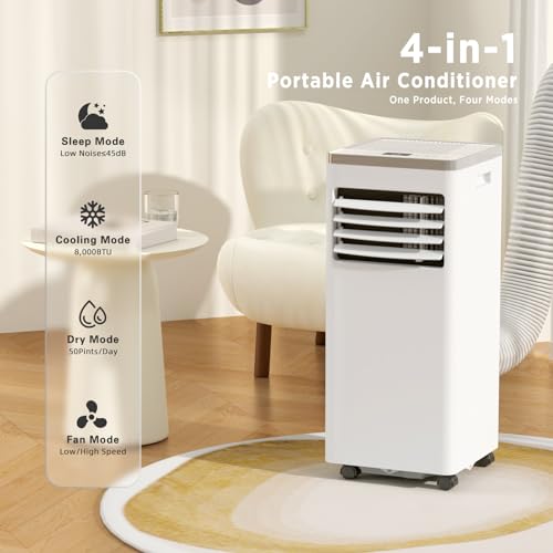 Portable 8,000 BTU Air Conditioner for Home/Office/Dorms, Cools 350 Sq.Ft